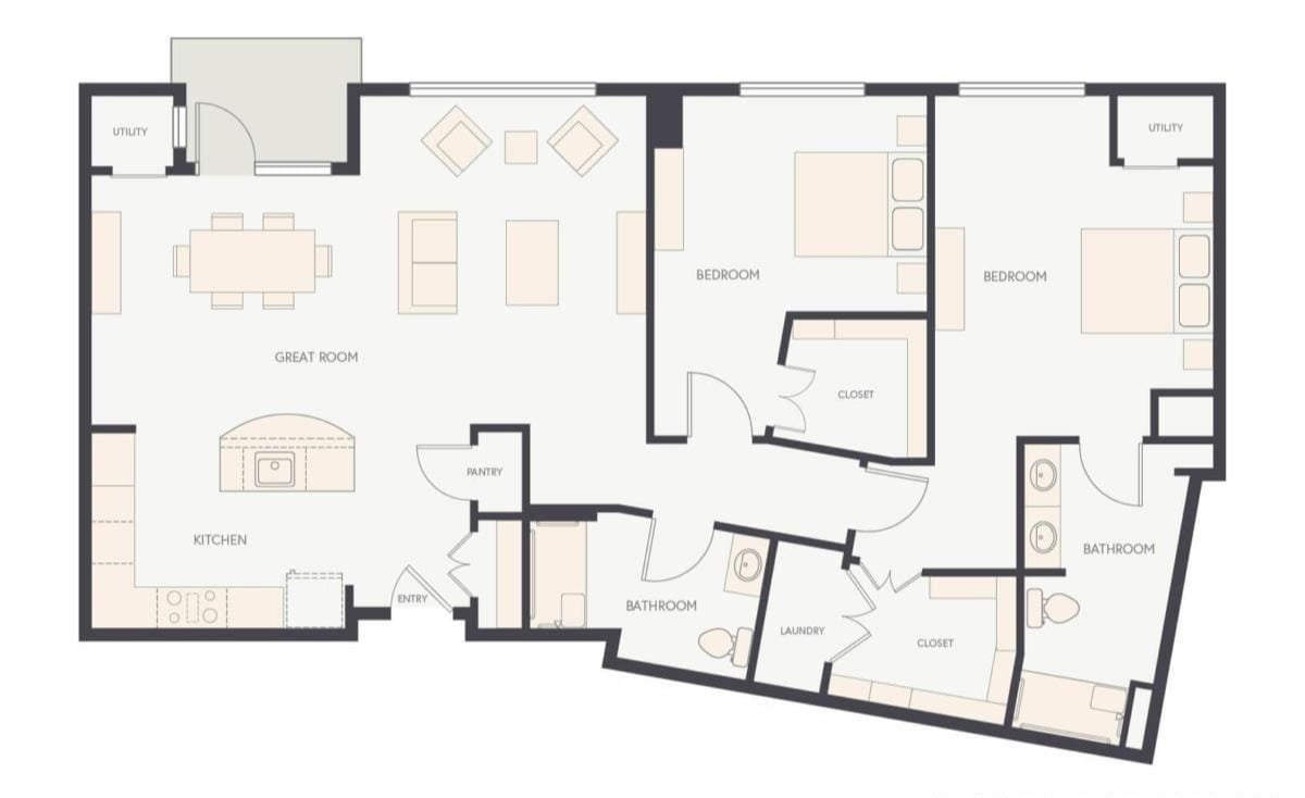Two Bedroom floor plan